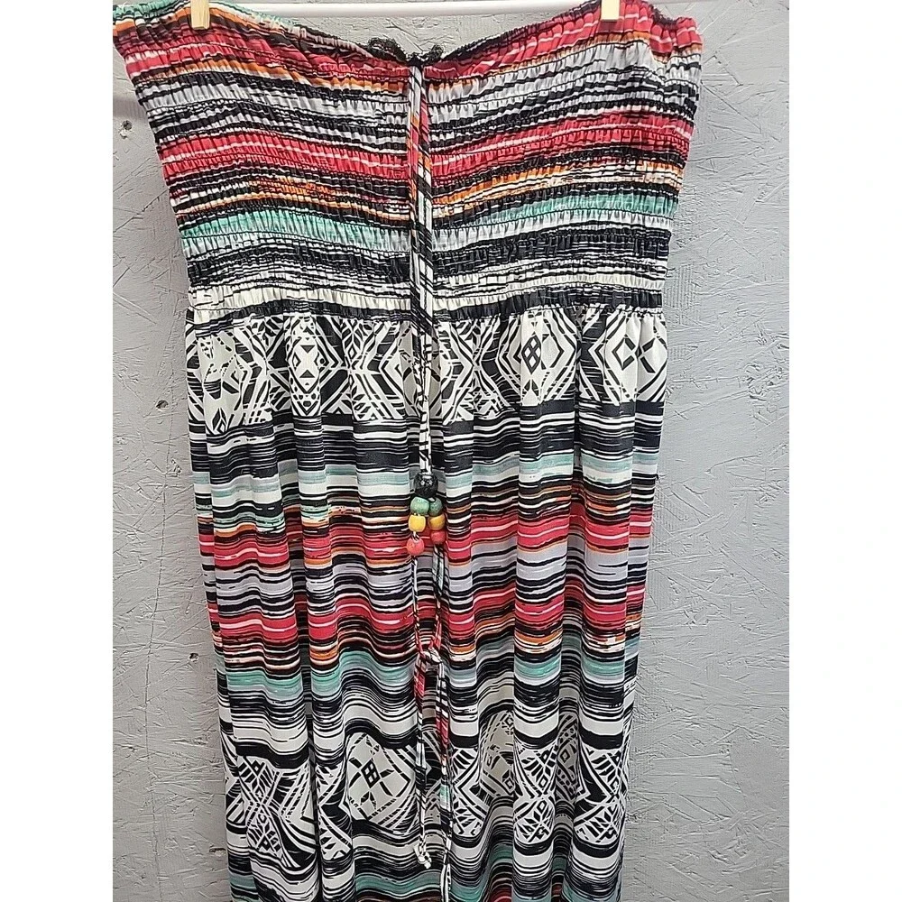 Lagaci‎ Womens Sundress Size M Abstract Strapless Summer Dress